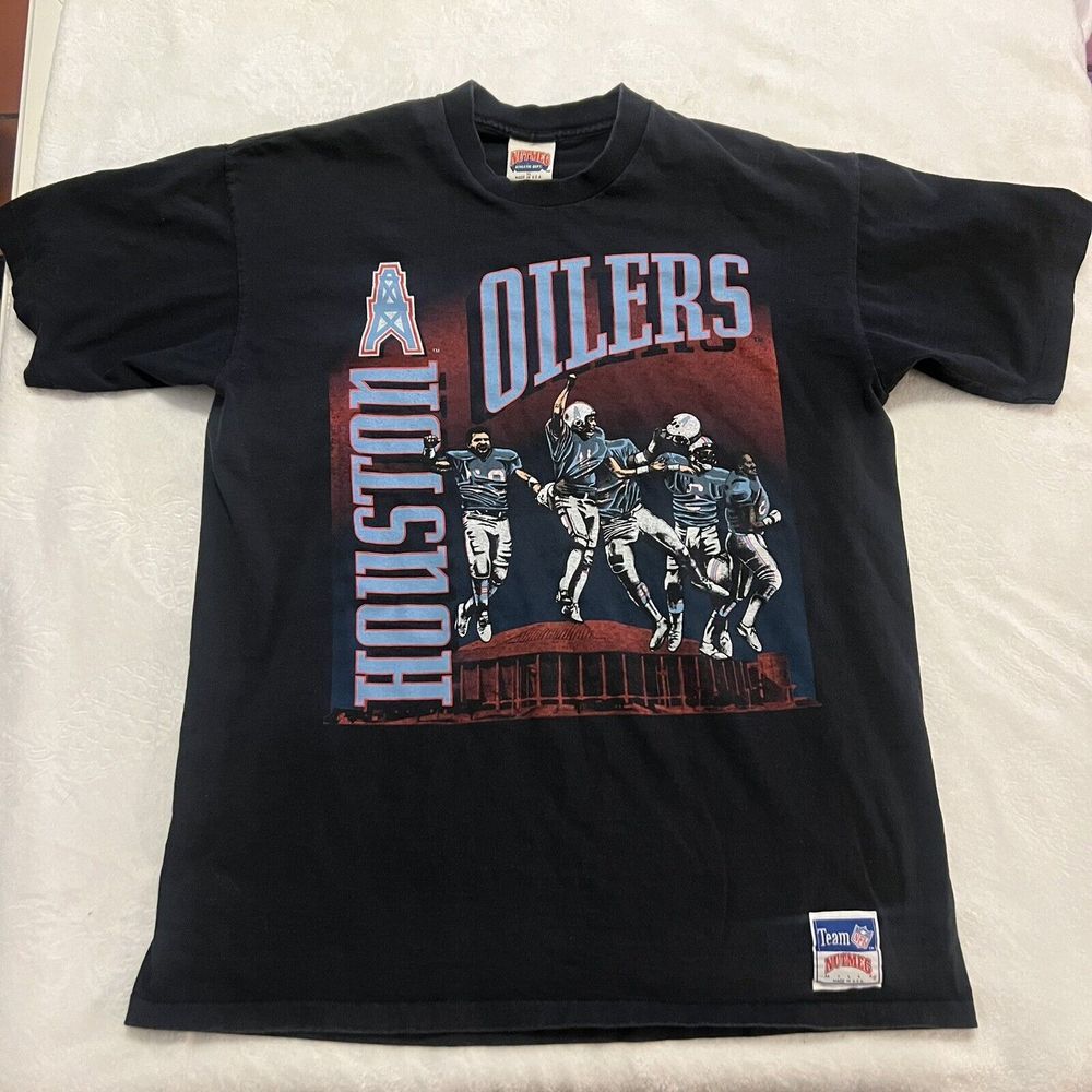 Vintage 90s Houston Oilers XL Victory In The Astrodome Nutmeg T-Shirt Made USA - Picture 1 of 7
